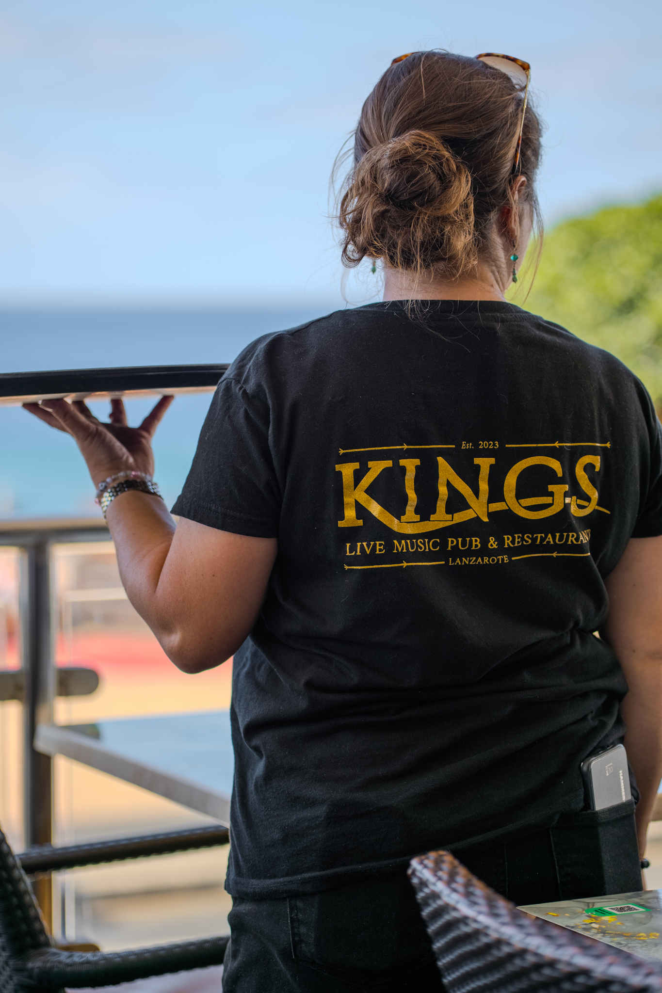 Kings Lanzarote team member serving on the terrace