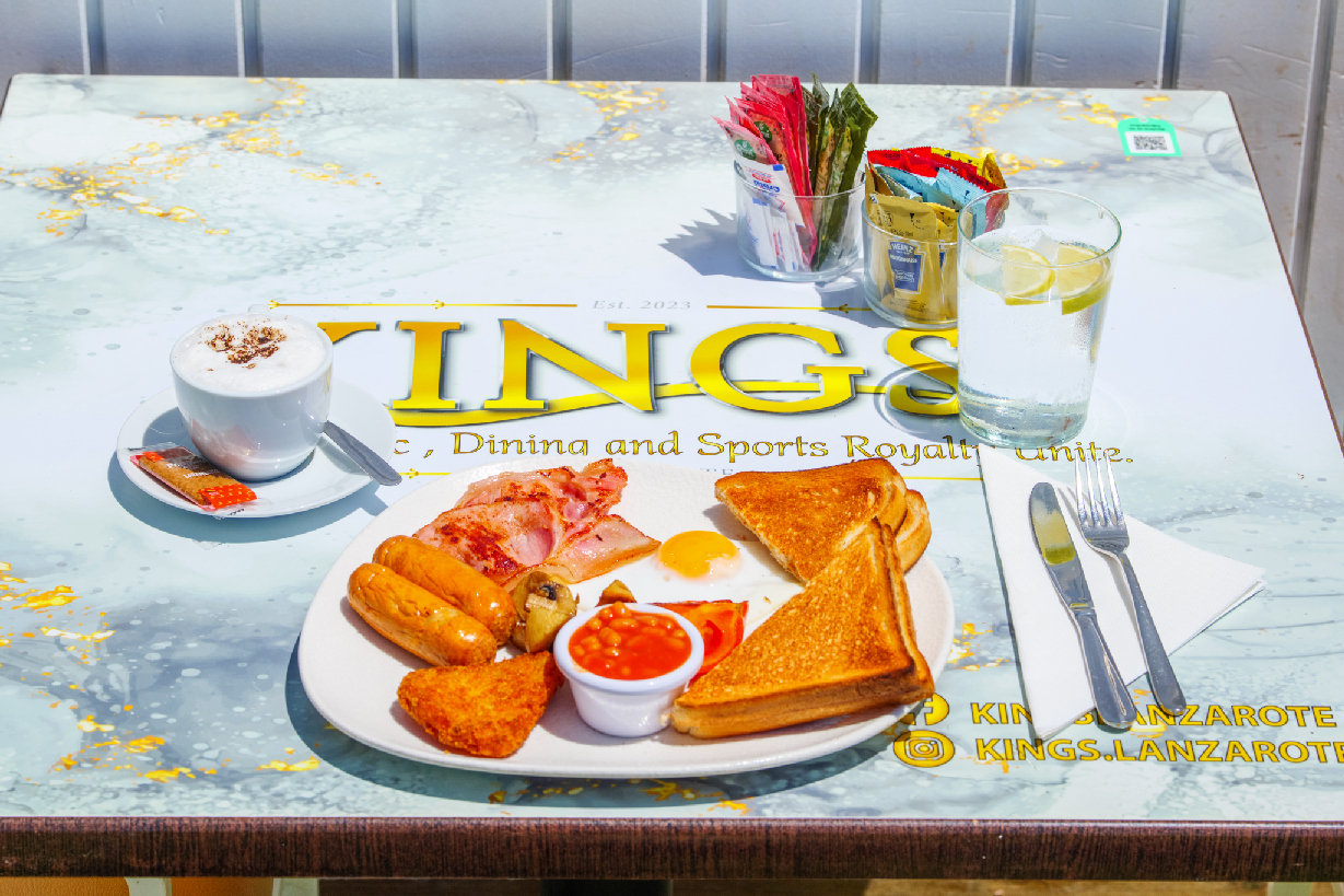 Breakfast, coffee and orange juice on the Kings Lanzarote terrace