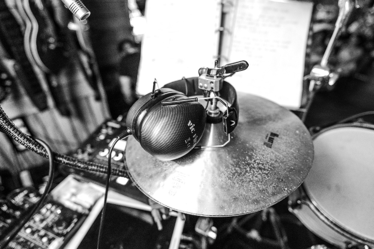 Drum kit detail during live music at Kings Lanzarote